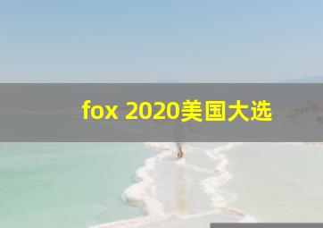 fox 2020美国大选